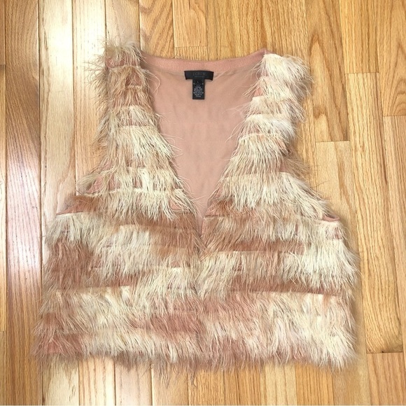 J.Crew 100% ostrich feather boho ombré vest - Picture 1 of 5